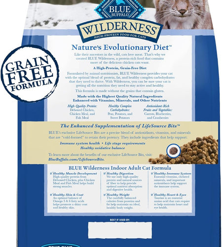 Blue Buffalo Wilderness High Protein Grain Free, Natural Adult Indoor Dry Cat Food, Chicken