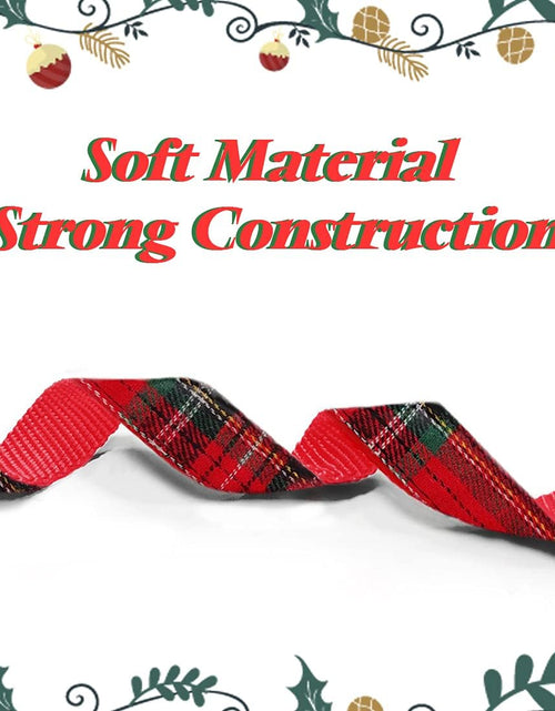 Load image into Gallery viewer, Christmas Buffalo Dog Collar and Leash Set, Classic Plaid Collar with Removable Bowtie and Matching Leash for Large Dogs
