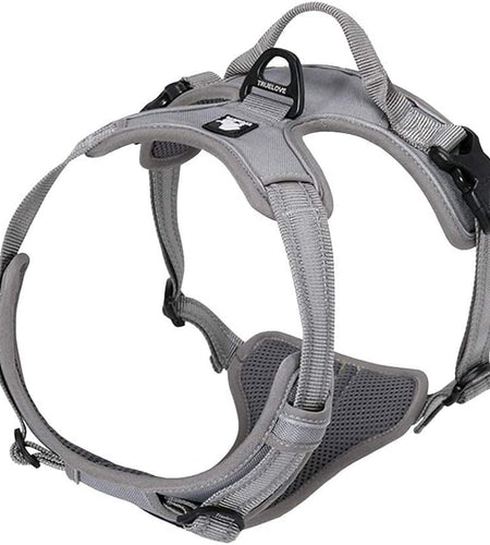 Adjustable No-Pull Dog Harness Reflective Pup Vest Harnesses Comfortable Control Brilliant Colors Truelove Tlh5651(Gray,L)