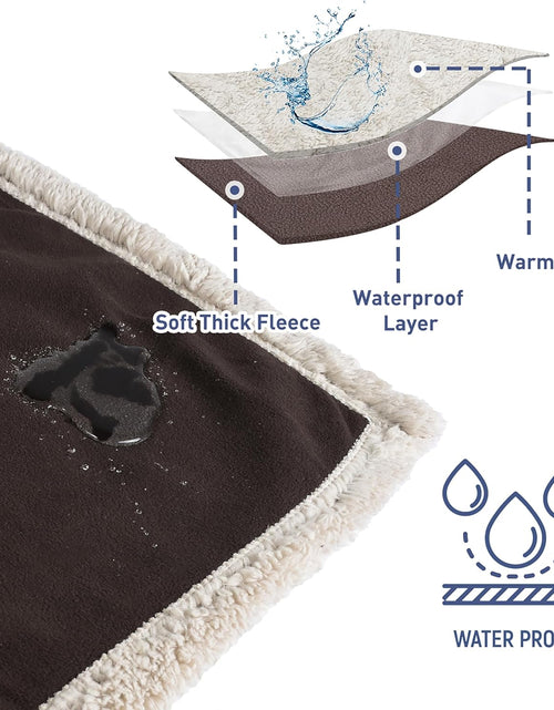 Load image into Gallery viewer, Waterproof Liquid Pee Proof Fleece Sherpa Blanket for Bed Couch Sofa, Protector Cover for Baby, Cozy Lining Throws for Camping Boating
