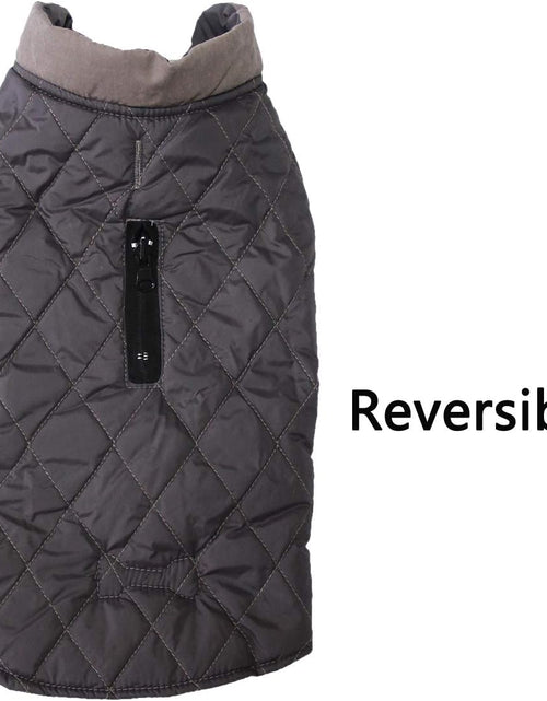 Load image into Gallery viewer, Reversible Dog Coats for Small Dogs Waterproof Warm Puppy Jacket for Cold Winter,Grey S
