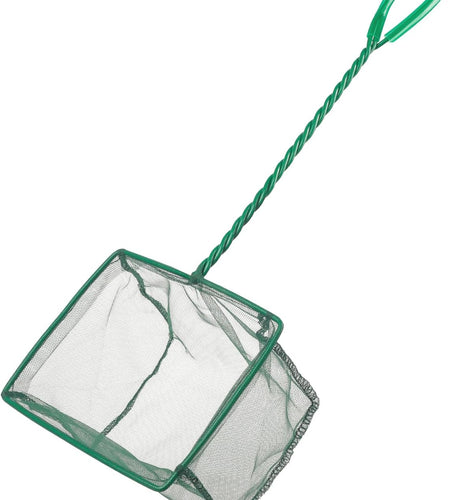 Aquarium Fish Net with Braided Metal Handle Square Net with Soft Fine Mesh Sludge Food Residue Wastes Skimming Cleaning Net for Fish Tanks Small Koi Ponds and Pools