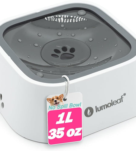 Dog Water Bowl, Dog Bowl No-Spill Pet Water Bowl 35Oz, Slow Water Feeder Dog Bowl, Vehicle Carried Dog Water Bowl for Dogs/Cats/Pets