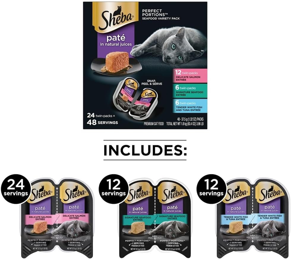 Perfect Portions Paté Wet Cat Food Tray Variety Packs